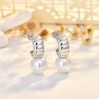 Female C-shaped S925 High-end Pearl Earrings
