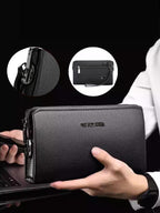 New Men's Clutch Bag Fingerprint Lock Anti-Theft Large Capacity Clutch Bag Wallet Wallet Business High-End Men's Bag