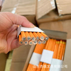 6181 Hexagonal Yellow Rod Children's Pencil with Eraser Hb Children's Leather Head Pencil Yellow Rod Student Pencil
