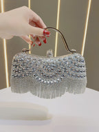 New Cross-border Diamond Clutch Bag Tassel Evening Bag Birthday Wedding Banquet Shoulder Crossbody Dinner Bag