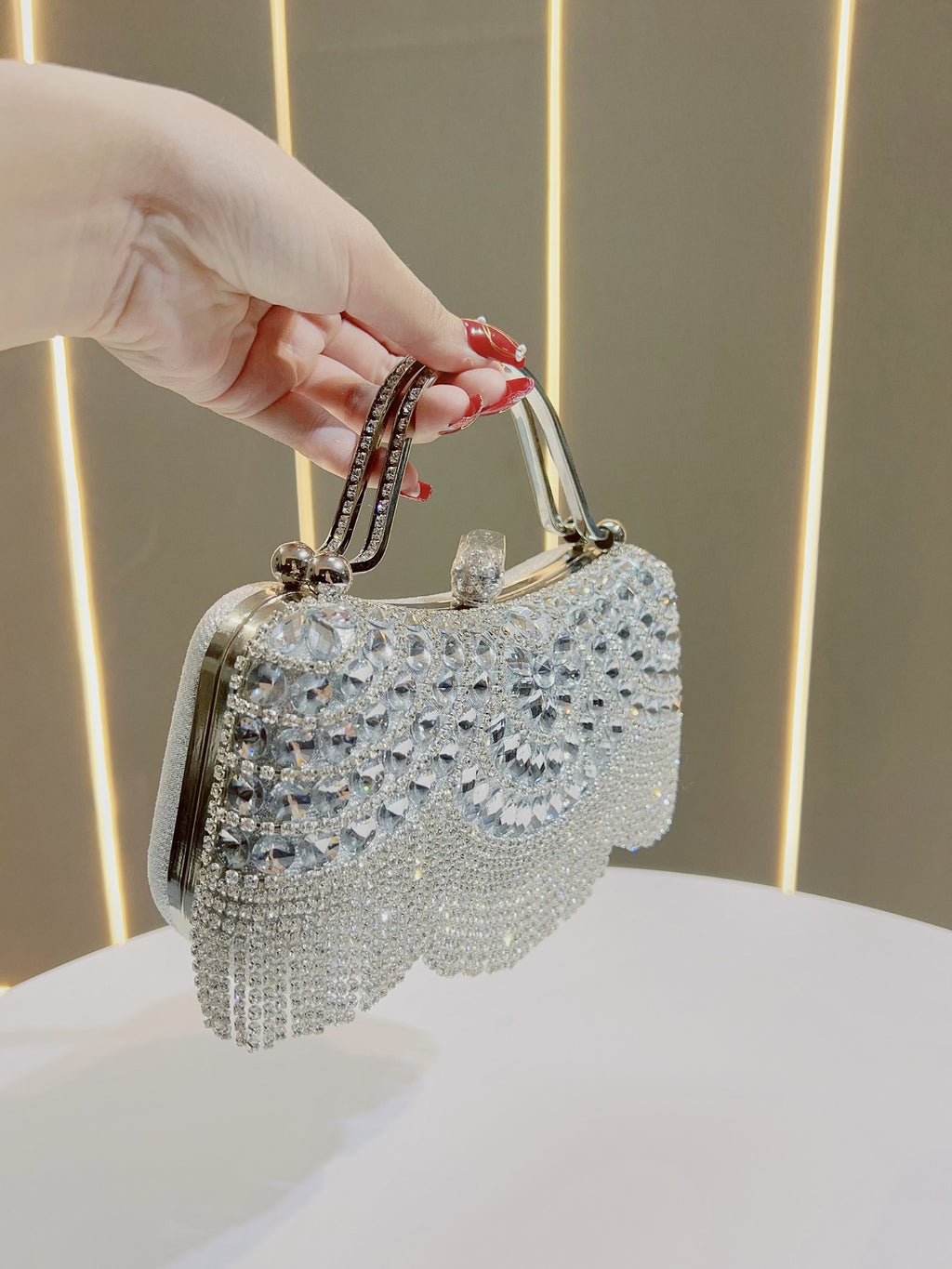 New Cross-border Diamond Clutch Bag Tassel Evening Bag Birthday Wedding Banquet Shoulder Crossbody Dinner Bag