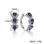 Cao Shi Klein Blue New Zircon Earrings European and American Elegant Lady Accessories Retro Magazine Style Earrings