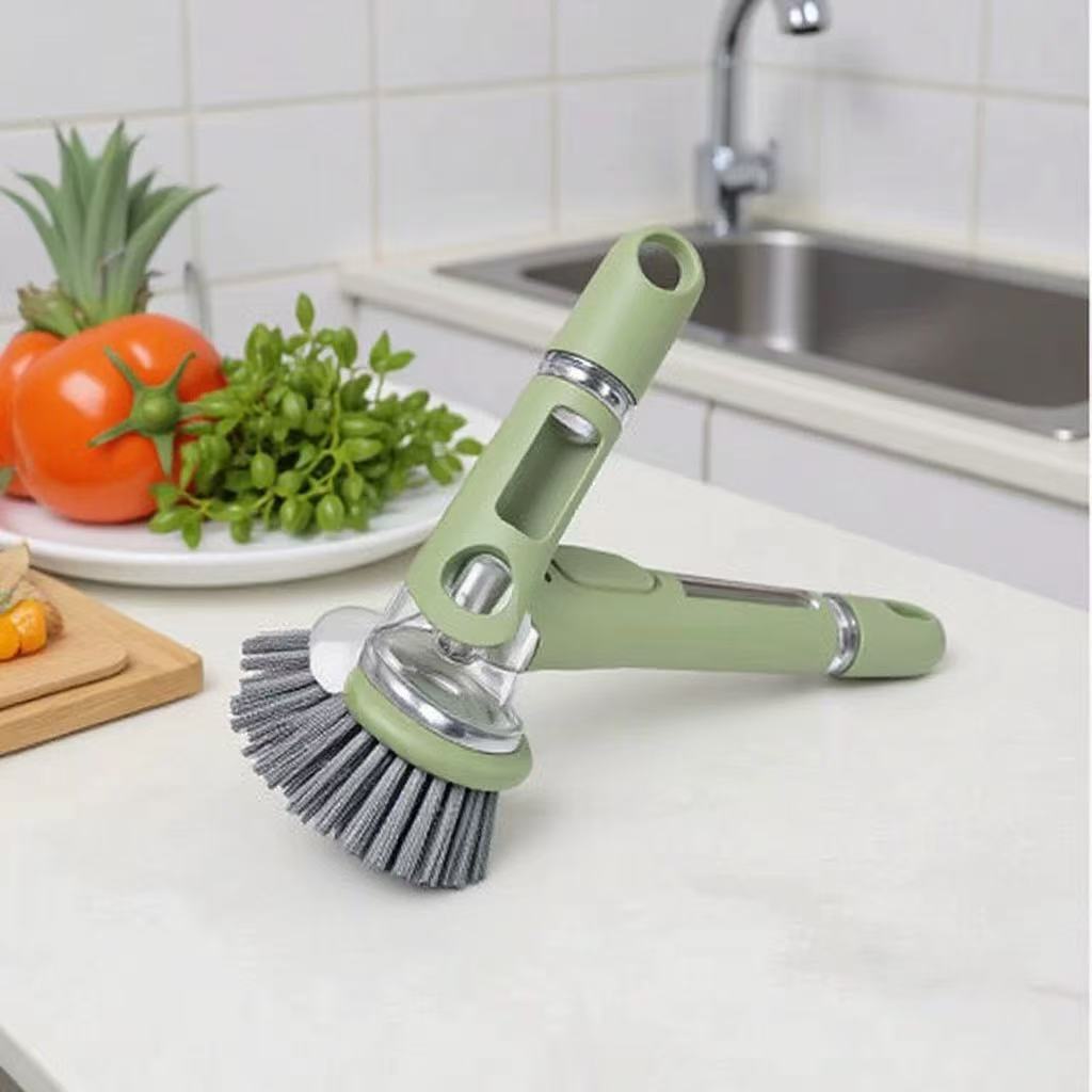 Long-Handled Pot Brush, Dishwashing Brush, Household Pot Cleaning Brush, Steel Wire Cleaning Ball, Storage Stainless Steel Wire, Kitchen Cleaning