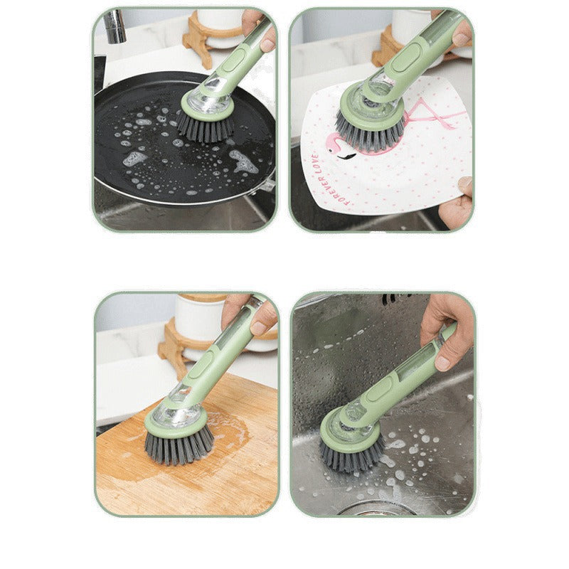 Long-Handled Pot Brush, Dishwashing Brush, Household Pot Cleaning Brush, Steel Wire Cleaning Ball, Storage Stainless Steel Wire, Kitchen Cleaning