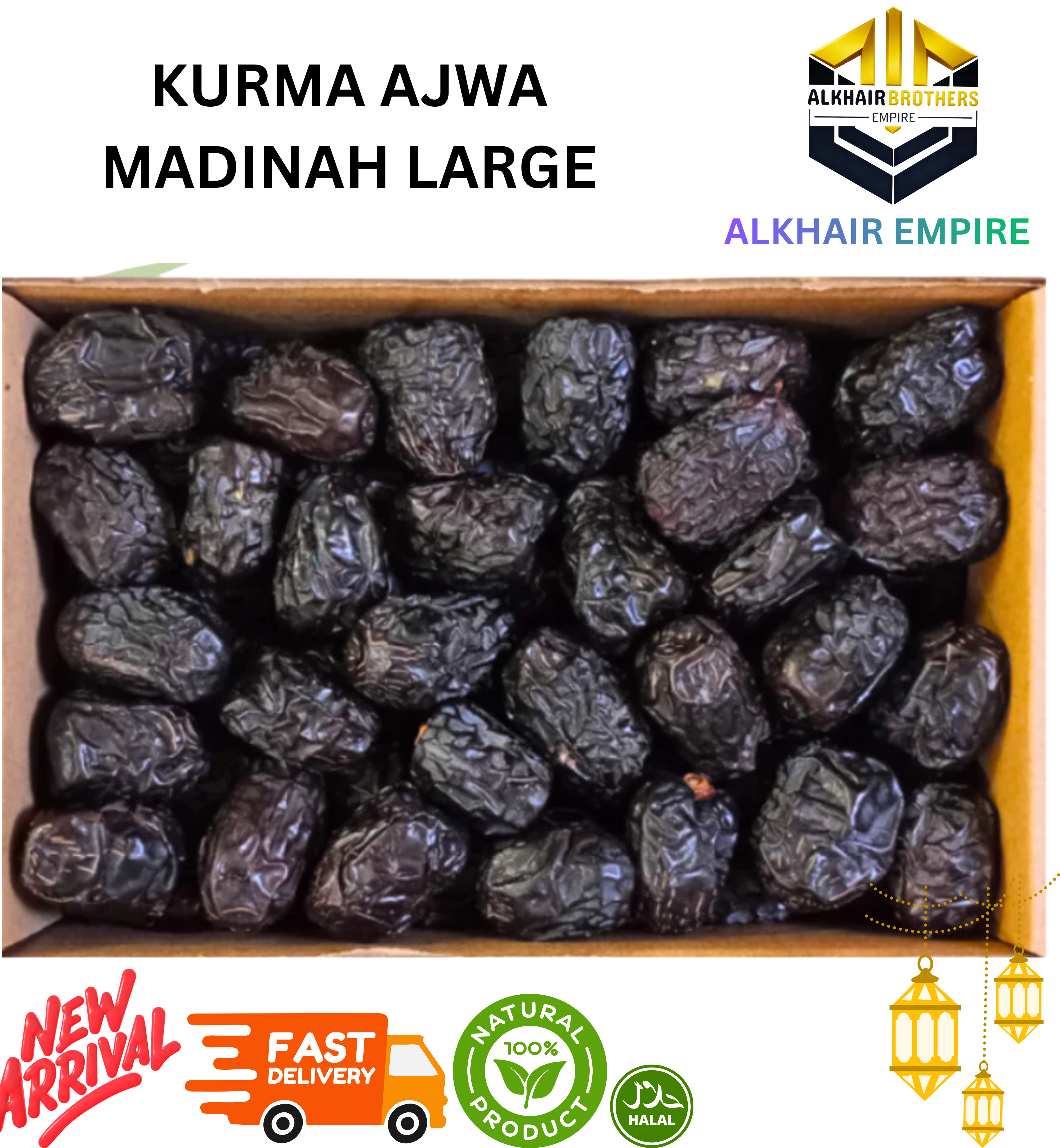 PREMIUM AJWA MADINAH PREMIUM LARGE, FRESH NEW ARRIVAL, 250G 500G 1KG.