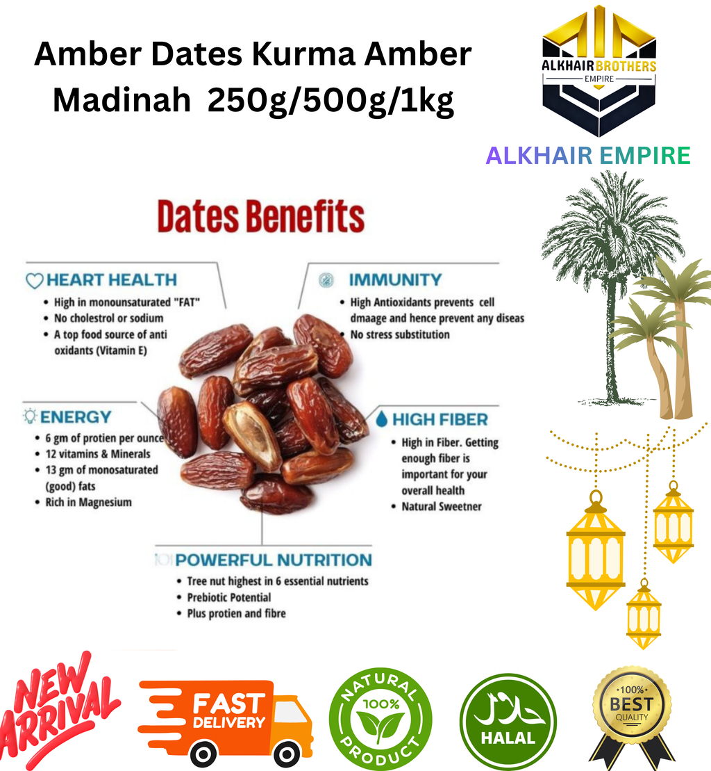 Amber Dates Kurma Amber Madinah  250g/500g/1kg