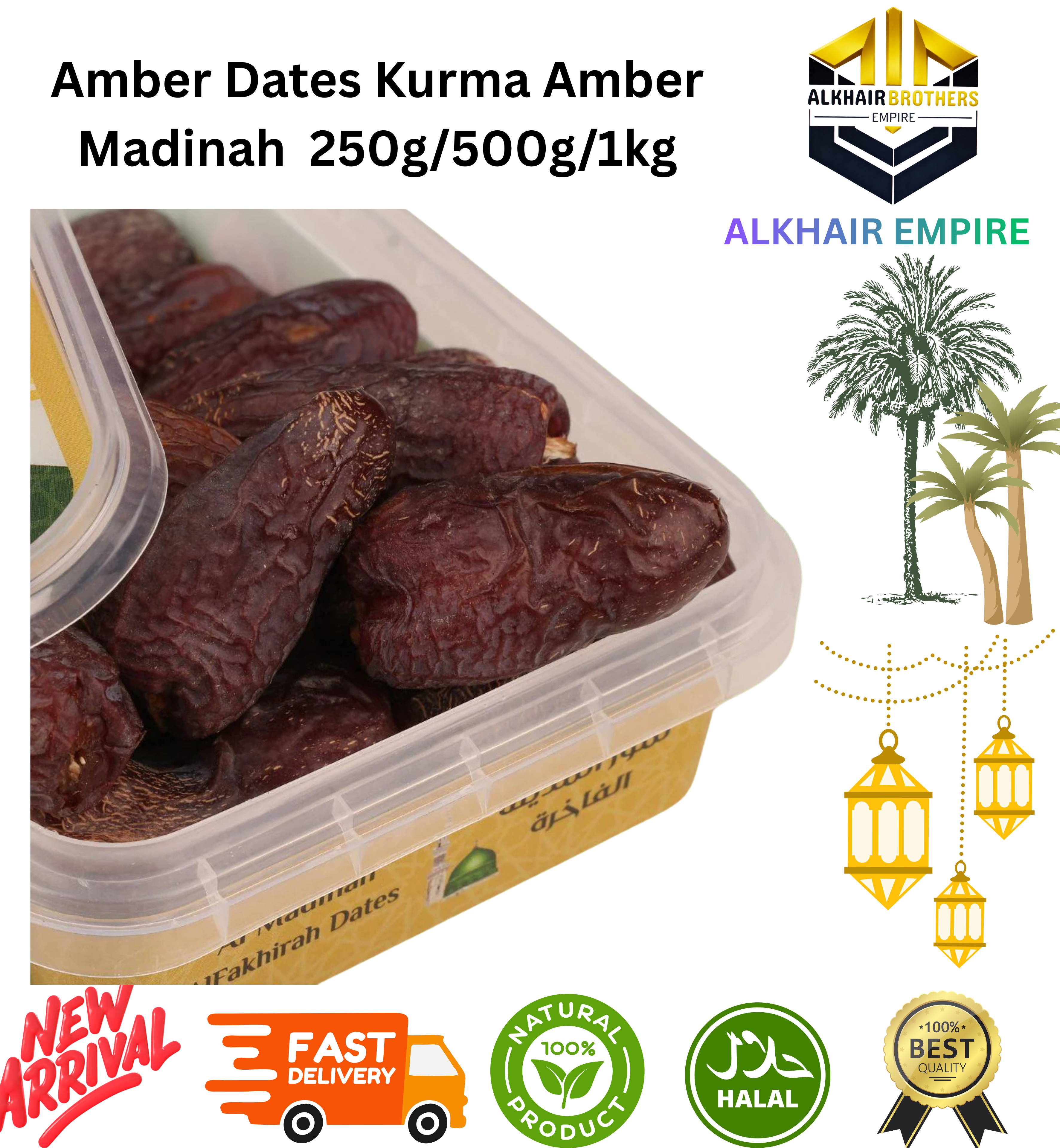 Amber Dates Kurma Amber Madinah  250g/500g/1kg
