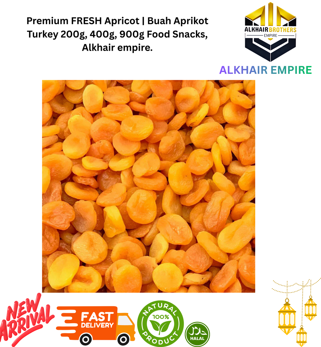 Premium FRESH DRIED APRICOT | Buah Aprikot Turkey 200g, 400g, 900g Food Snacks, Alkhair empire.
