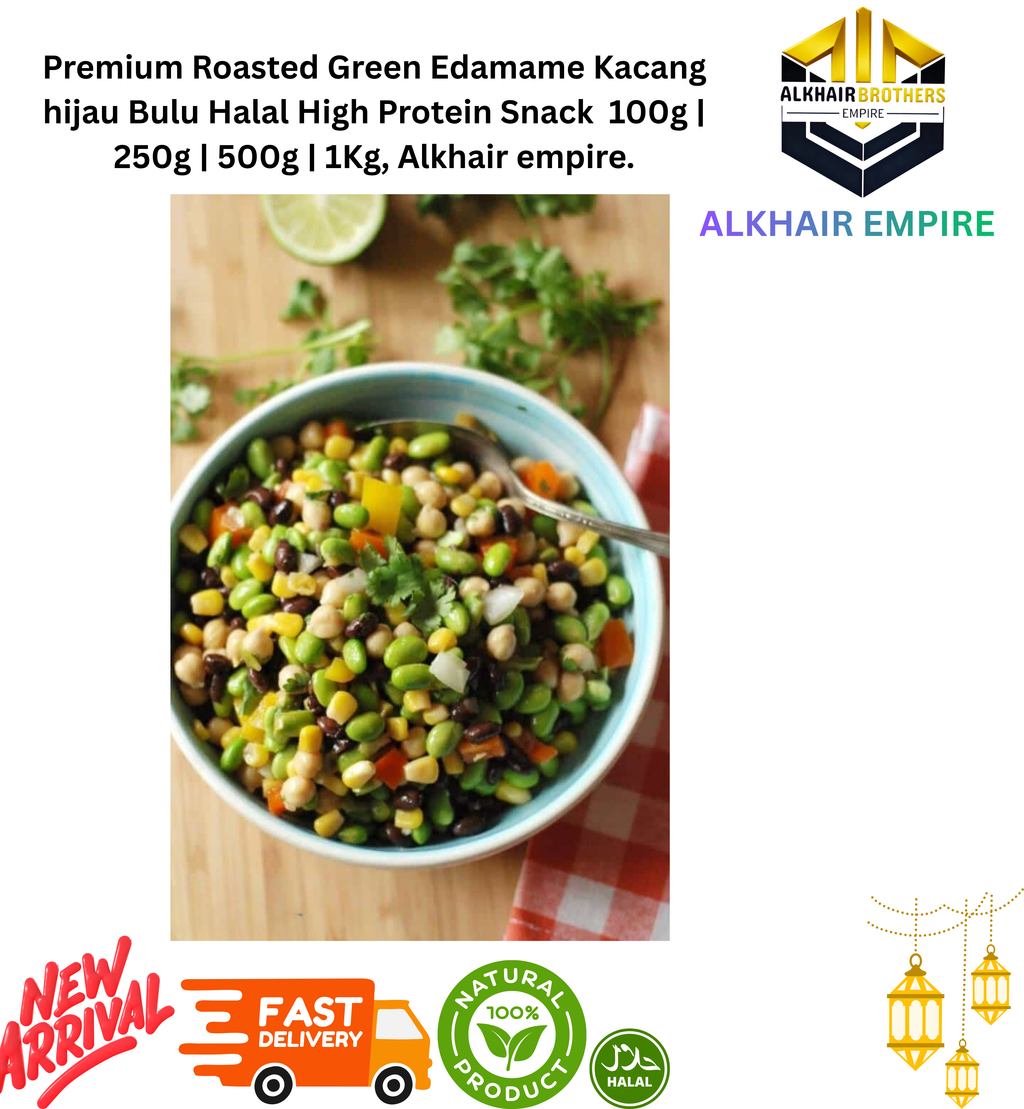 Premium Roasted Green&Black Edamame Kacang Hijau&Hitam Bulu Halal High Protein Snack  100g | 250g | 500g | 1Kg, Alkhair empire.