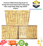 Premium FRESH Dried Figs/ Buah Tin kering new stock Import dari Turkey grate AAA, Large 200g, 400g, 1kg, Alkhair empire.