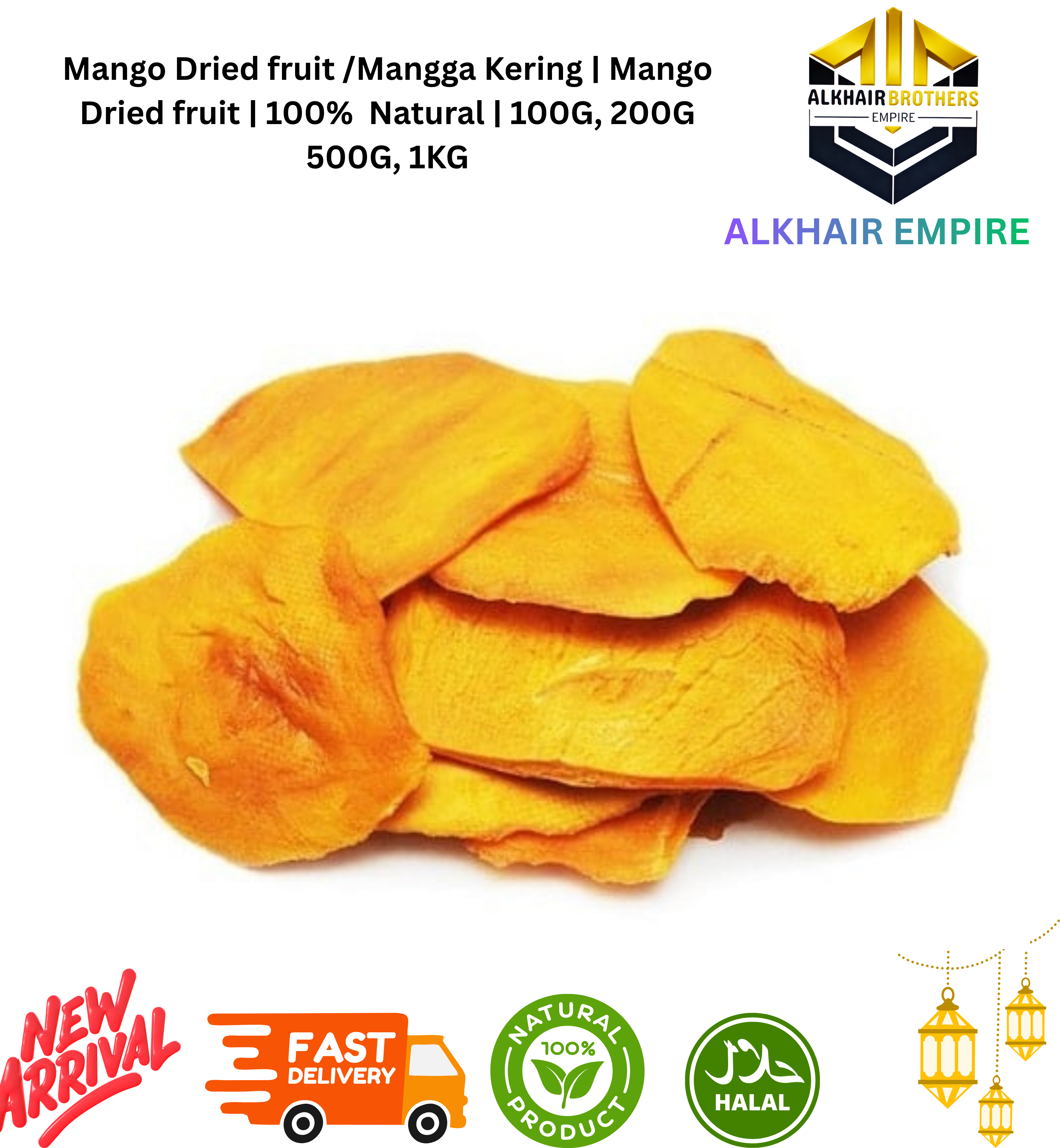 Mango Dried fruit /Mangga Kering | Mango Dried fruit | 100%  Natural | 100G, 200G 500G, 1KG