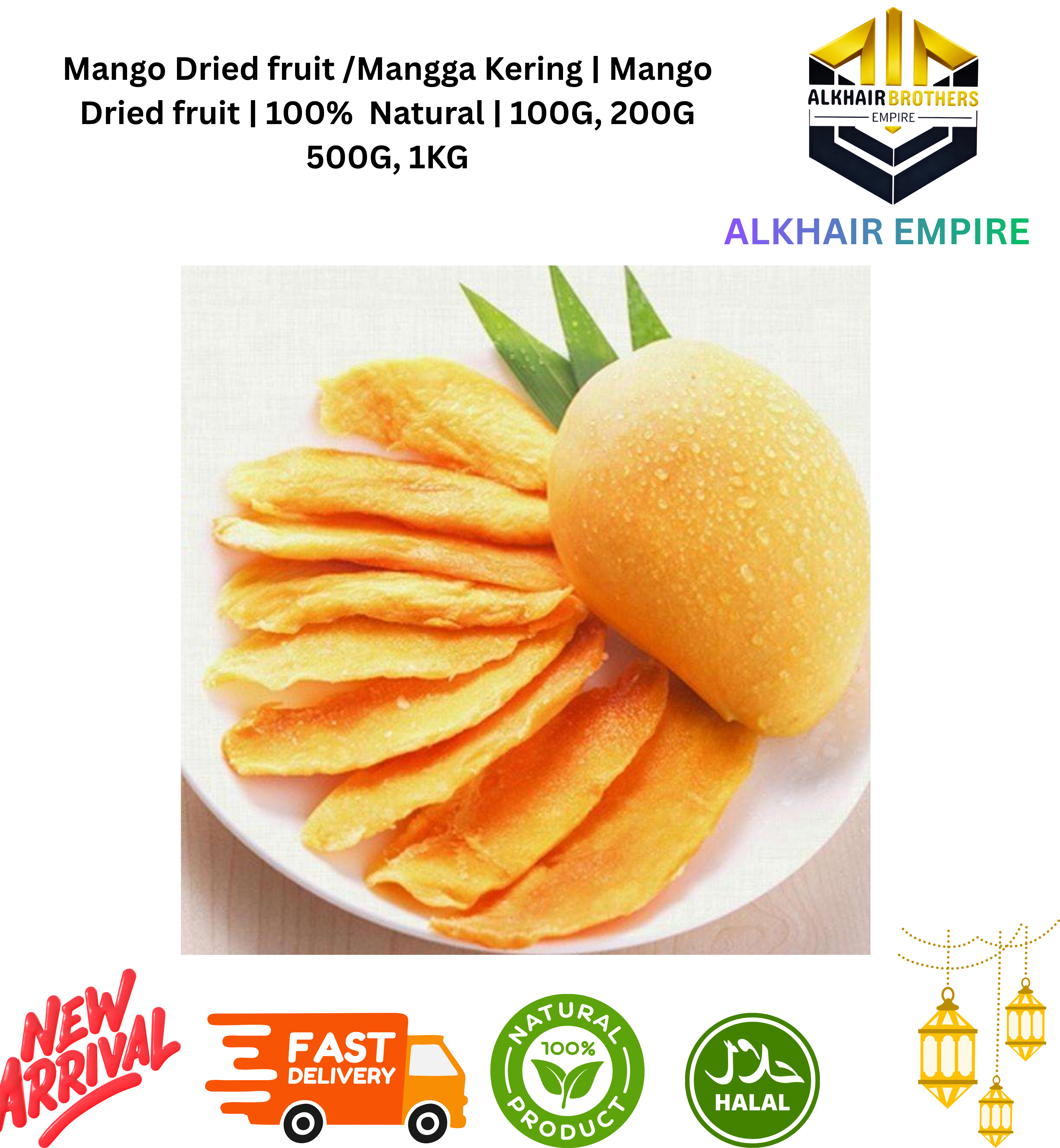 Mango Dried fruit /Mangga Kering | Mango Dried fruit | 100%  Natural | 100G, 200G 500G, 1KG