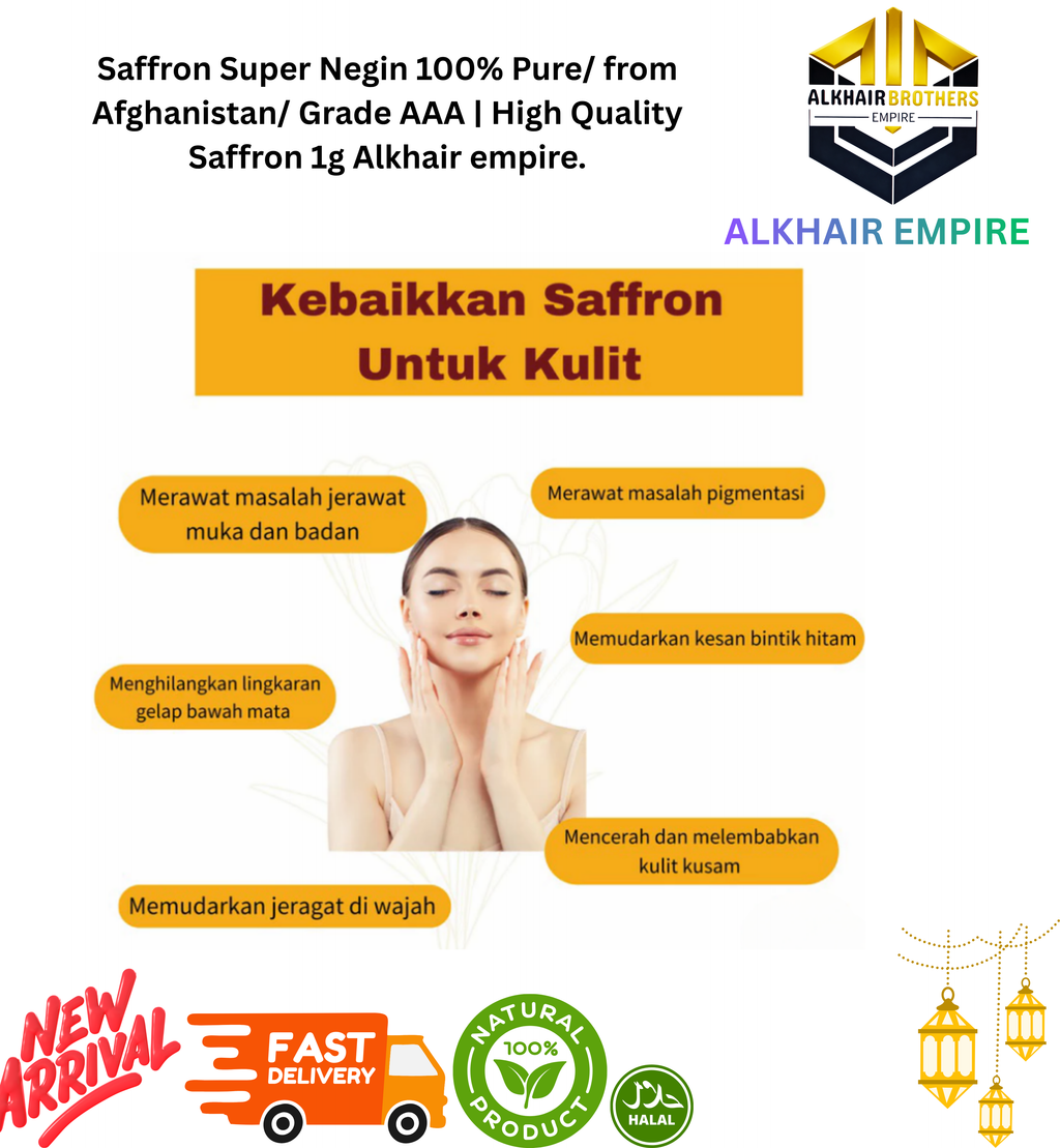 Saffron Super Negin 100% Pure/ from Afghanistan/ Grade AAA | High Quality Saffron 1g Alkhair empire.