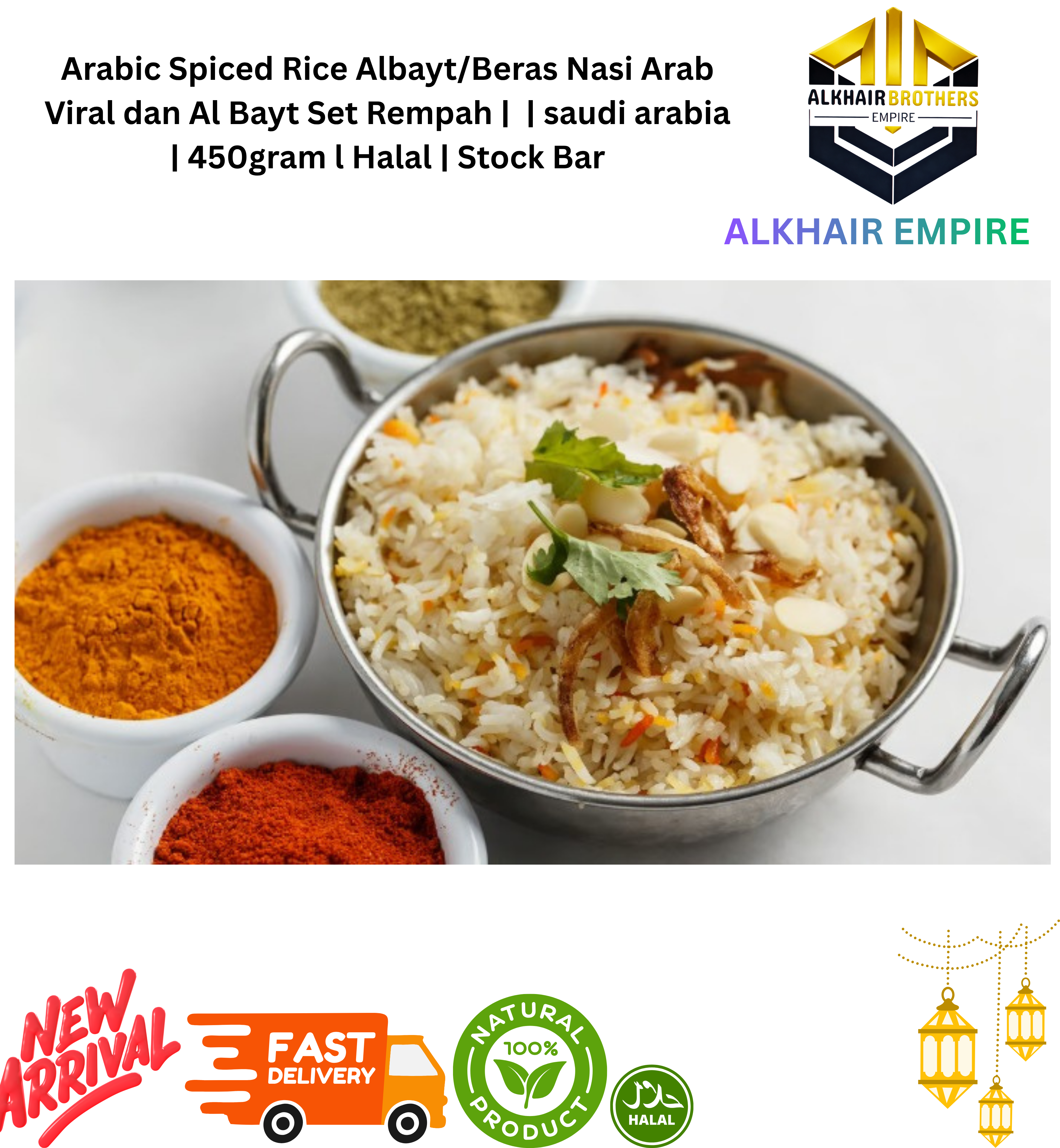Arabic Spiced Rice Albayt/Beras Nasi Arab  Viral dan Al Bayt Set Rempah |  | saudi arabia | 450gram l Halal | Stock Bar