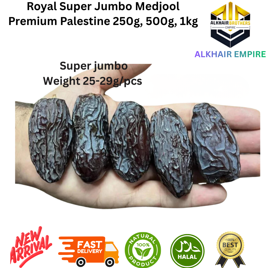 Royal Super Jumbo Medjool Palistine Dates 250g 500g 1kg 100% Natural Halal New Arrival Fast Delivery