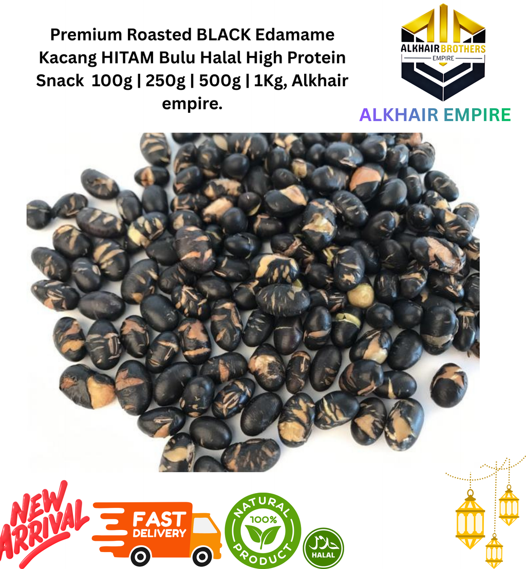 Premium Roasted Green&Black Edamame Kacang Hijau&Hitam Bulu Halal High Protein Snack  100g | 250g | 500g | 1Kg, Alkhair empire.