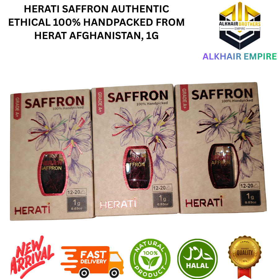 Herati Saffron Authentic Grade AAA Super Nagen Handpacked 1g Ethical Product from Herat Afghanistan