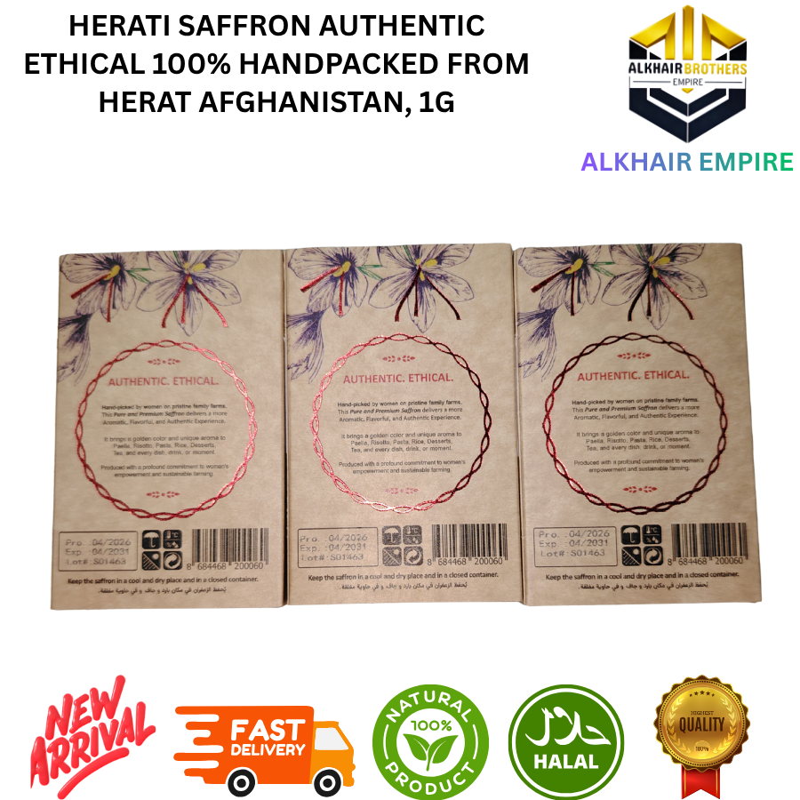 Herati Saffron Authentic Grade AAA Super Nagen Handpacked 1g Ethical Product from Herat Afghanistan