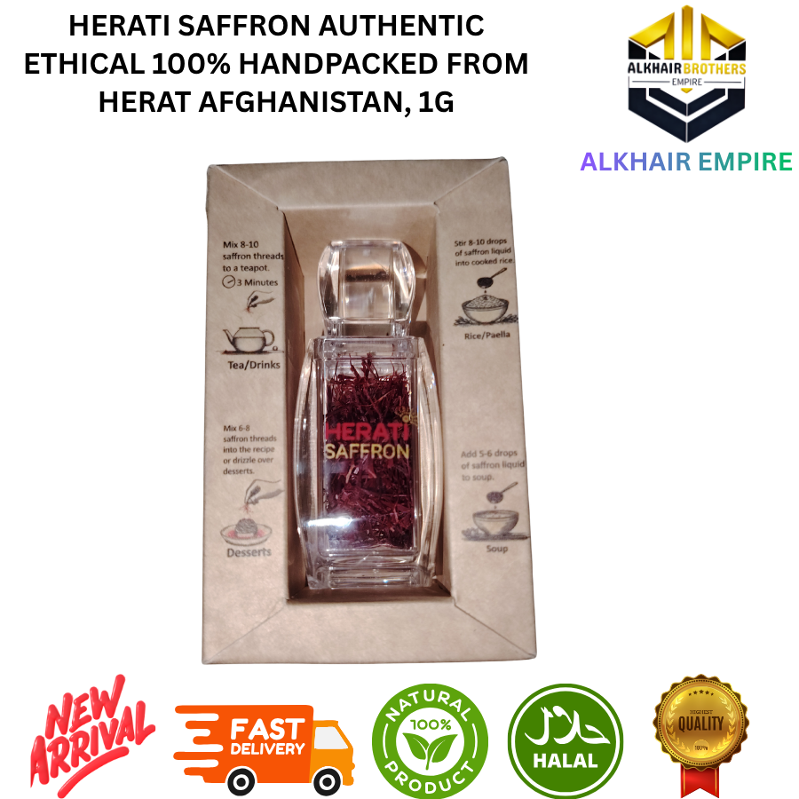 Herati Saffron Authentic Grade AAA Super Nagen Handpacked 1g Ethical Product from Herat Afghanistan
