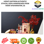 Herati Saffron Authentic Grade AAA Super Nagen Handpacked 1g Ethical Product from Herat Afghanistan