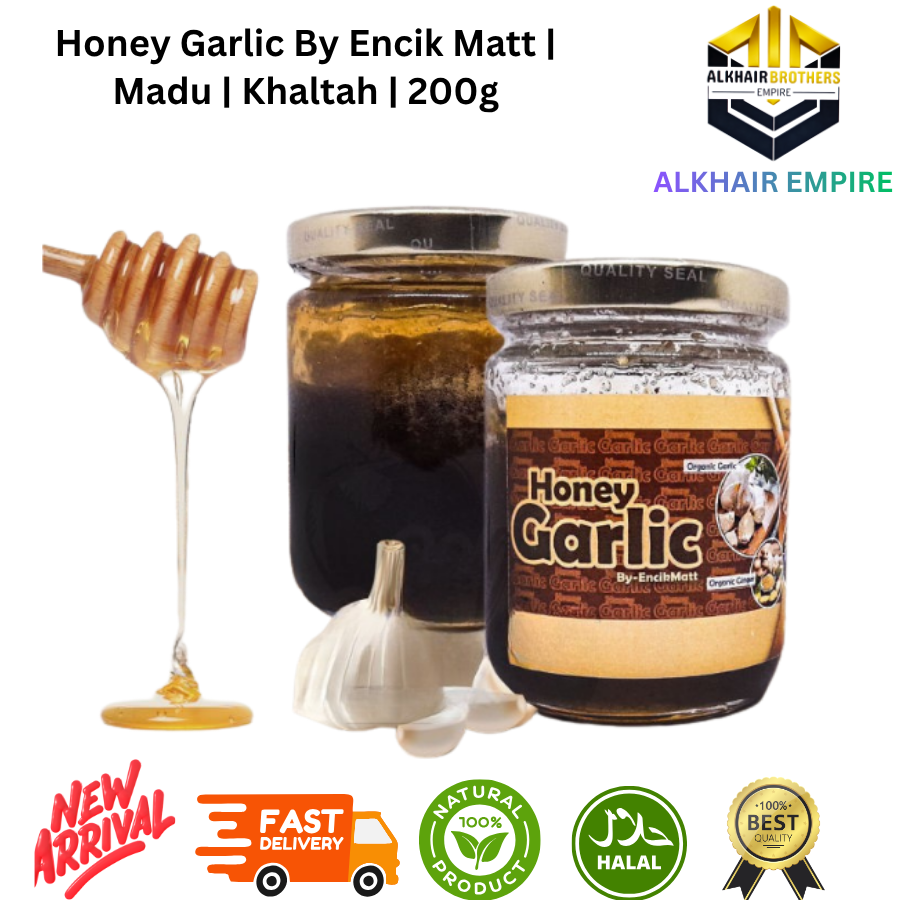 Honey Garlic By Encik Matt | Madu | Khalat | 200g | Natural Halal Product | Fast Delivery | New Arrival