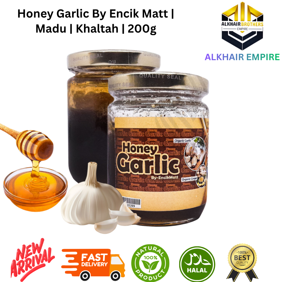 Honey Garlic By Encik Matt | Madu | Khalat | 200g | Natural Halal Product | Fast Delivery | New Arrival