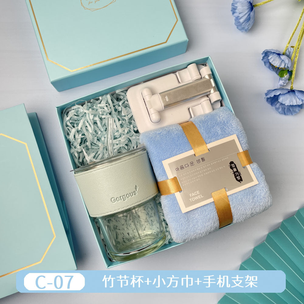 Teacher's Day Souvenirs, Practical Opening Gifts, Corporate Company Gifts for Female Employees and Customers, Cups, Creative Towel Gifts