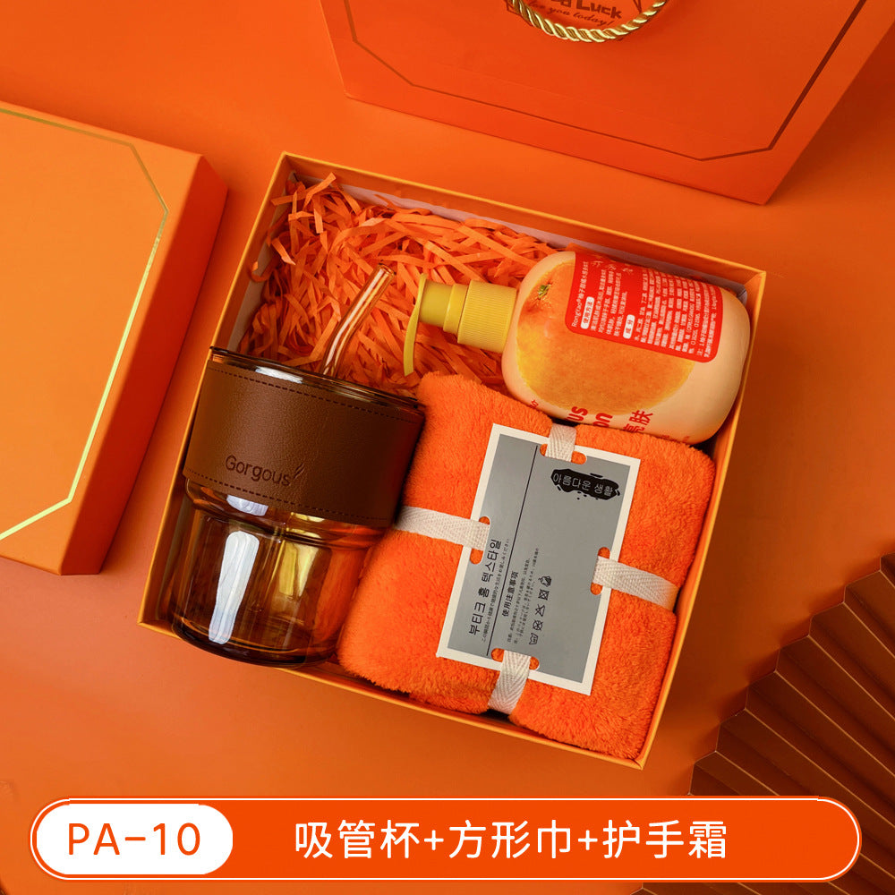 Teacher's Day Souvenirs, Practical Opening Gifts, Corporate Company Gifts for Female Employees and Customers, Cups, Creative Towel Gifts