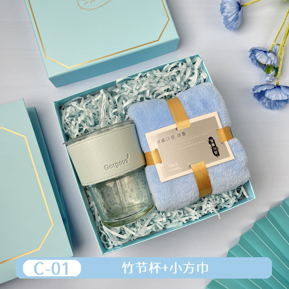 Teacher's Day Souvenirs, Practical Opening Gifts, Corporate Company Gifts for Female Employees and Customers, Cups, Creative Towel Gifts