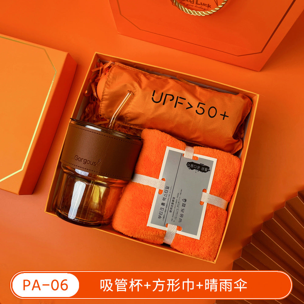 Teacher's Day Souvenirs, Practical Opening Gifts, Corporate Company Gifts for Female Employees and Customers, Cups, Creative Towel Gifts