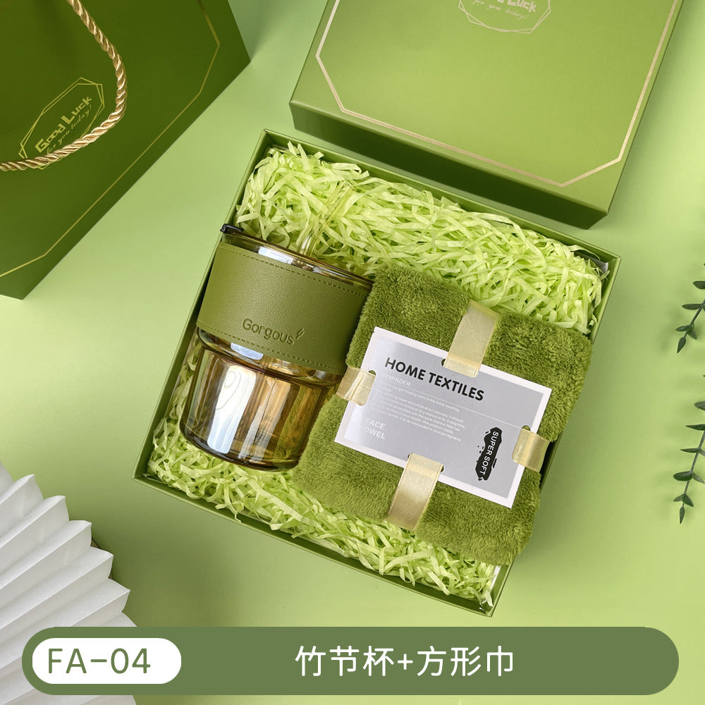 Teacher's Day Souvenirs, Practical Opening Gifts, Corporate Company Gifts for Female Employees and Customers, Cups, Creative Towel Gifts
