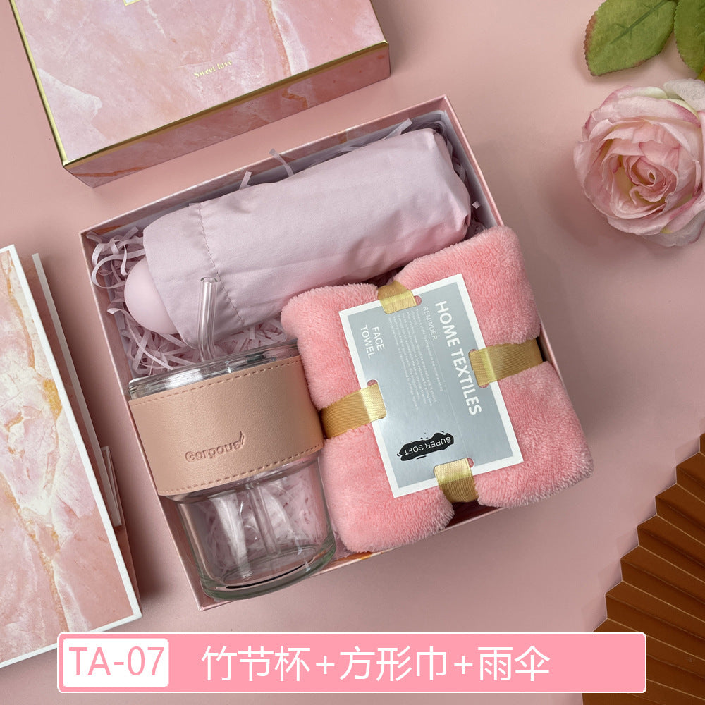 Teacher's Day Souvenirs, Practical Opening Gifts, Corporate Company Gifts for Female Employees and Customers, Cups, Creative Towel Gifts