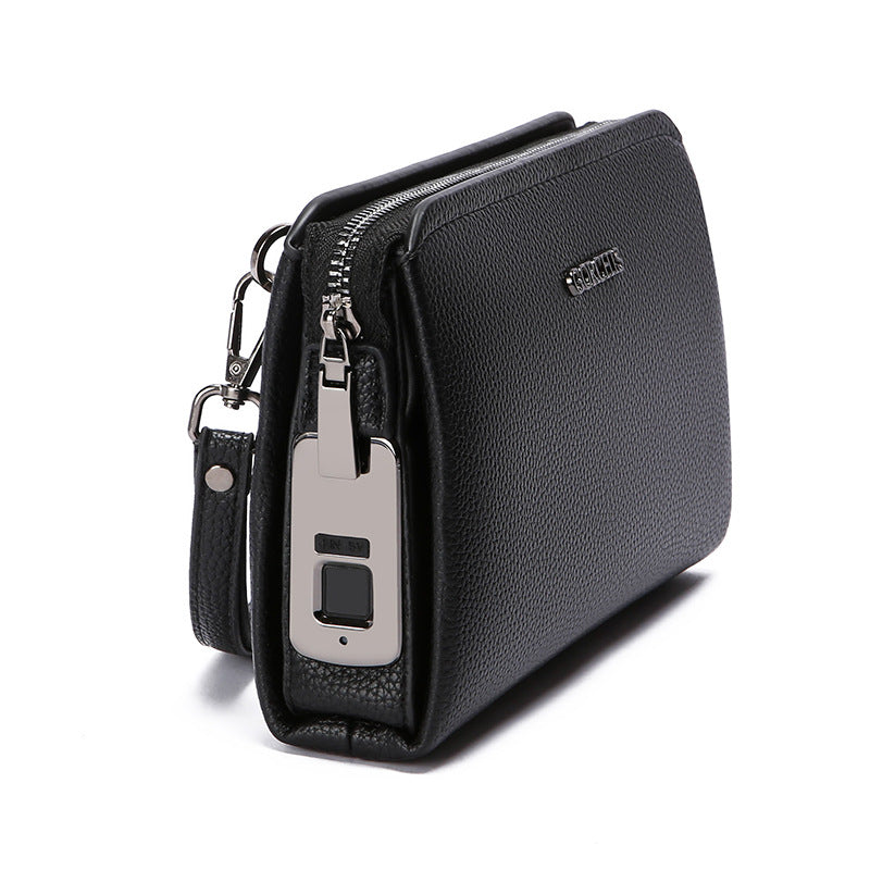 New Men's Clutch Bag Fingerprint Lock Anti-Theft Large Capacity Clutch Bag Wallet Wallet Business High-End Men's Bag