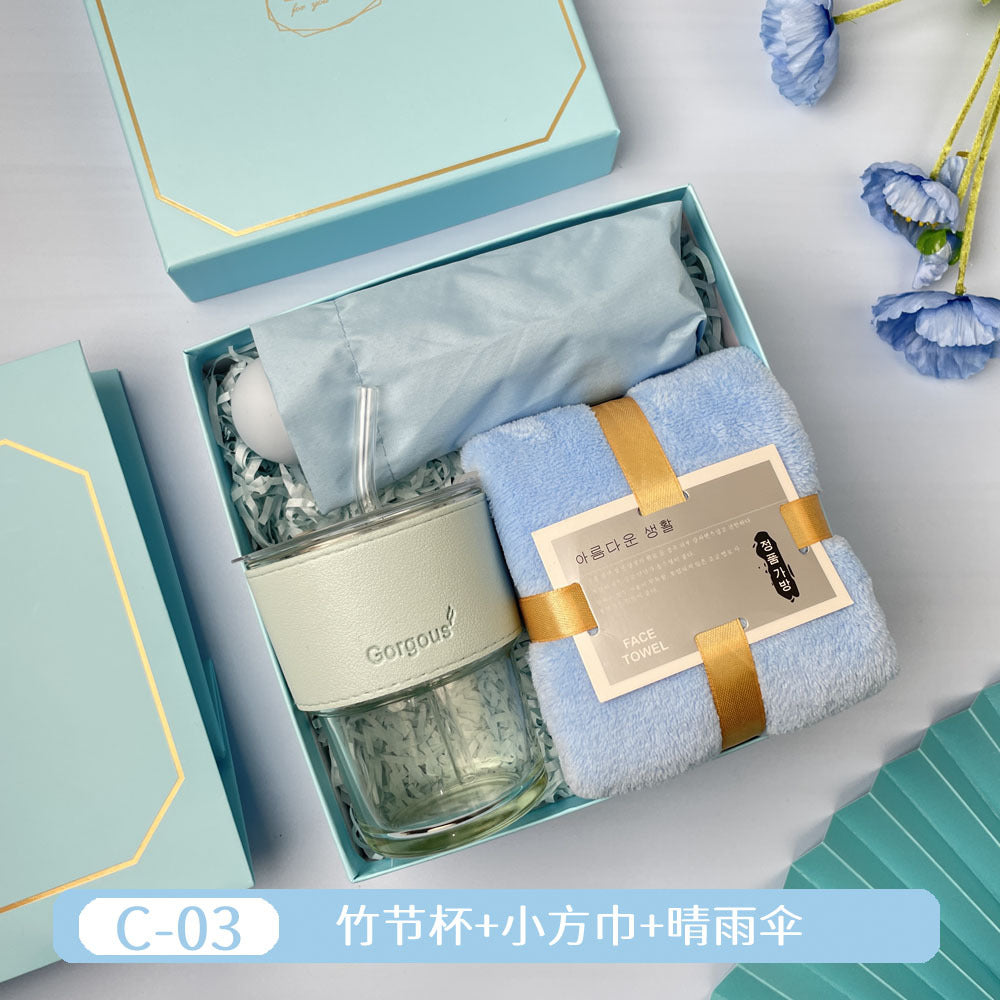 Teacher's Day Souvenirs, Practical Opening Gifts, Corporate Company Gifts for Female Employees and Customers, Cups, Creative Towel Gifts
