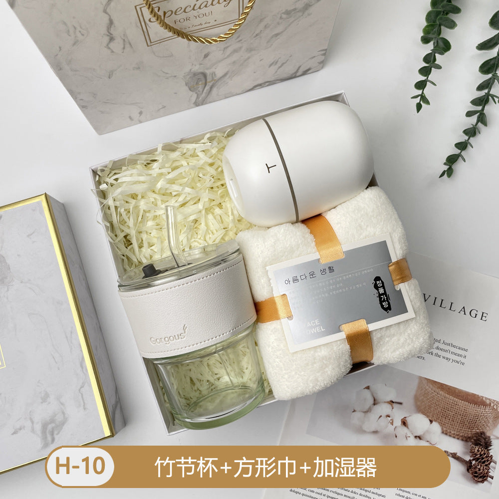 Teacher's Day Souvenirs, Practical Opening Gifts, Corporate Company Gifts for Female Employees and Customers, Cups, Creative Towel Gifts