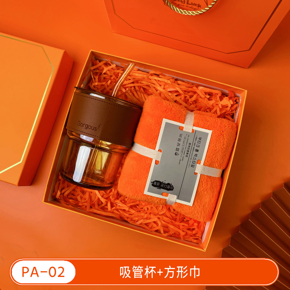 Teacher's Day Souvenirs, Practical Opening Gifts, Corporate Company Gifts for Female Employees and Customers, Cups, Creative Towel Gifts