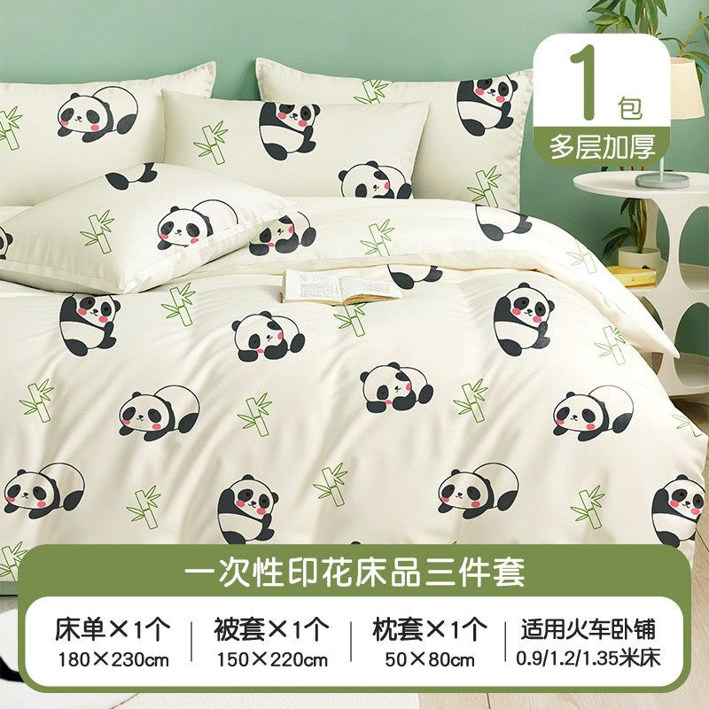 Badi Gao Disposable Bed Sheet and Duvet Cover Four-Piece Set Travel Hotel Bedding Category-Wan