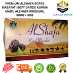 Premium Alshafa Mazafati Soft Dates , 500g + 50g, Halal, Natural Product, New Arrival, Fast Delivery
