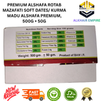 Premium Alshafa Mazafati Soft Dates , 500g + 50g, Halal, Natural Product, New Arrival, Fast Delivery