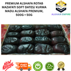 Premium Alshafa Mazafati Soft Dates , 500g + 50g, Halal, Natural Product, New Arrival, Fast Delivery