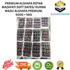 Premium Alshafa Mazafati Soft Dates , 500g + 50g, Halal, Natural Product, New Arrival, Fast Delivery