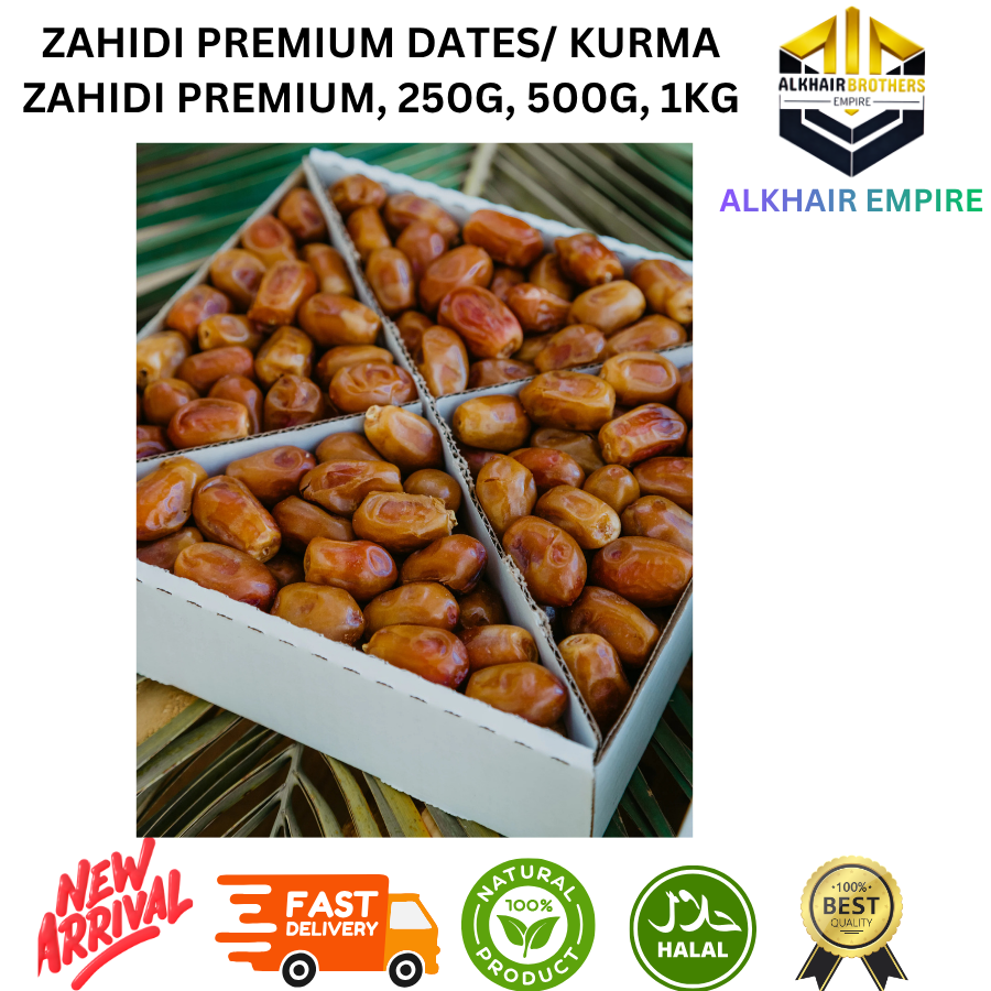 Premium Zahedi Dates, 250g, 500g, 1kg, Halal, Natural, New Arrival, Fast Delivery