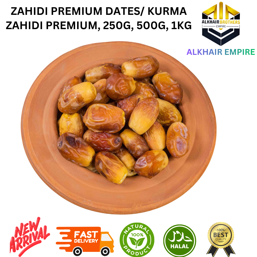 Premium Zahedi Dates, 250g, 500g, 1kg, Halal, Natural, New Arrival, Fast Delivery