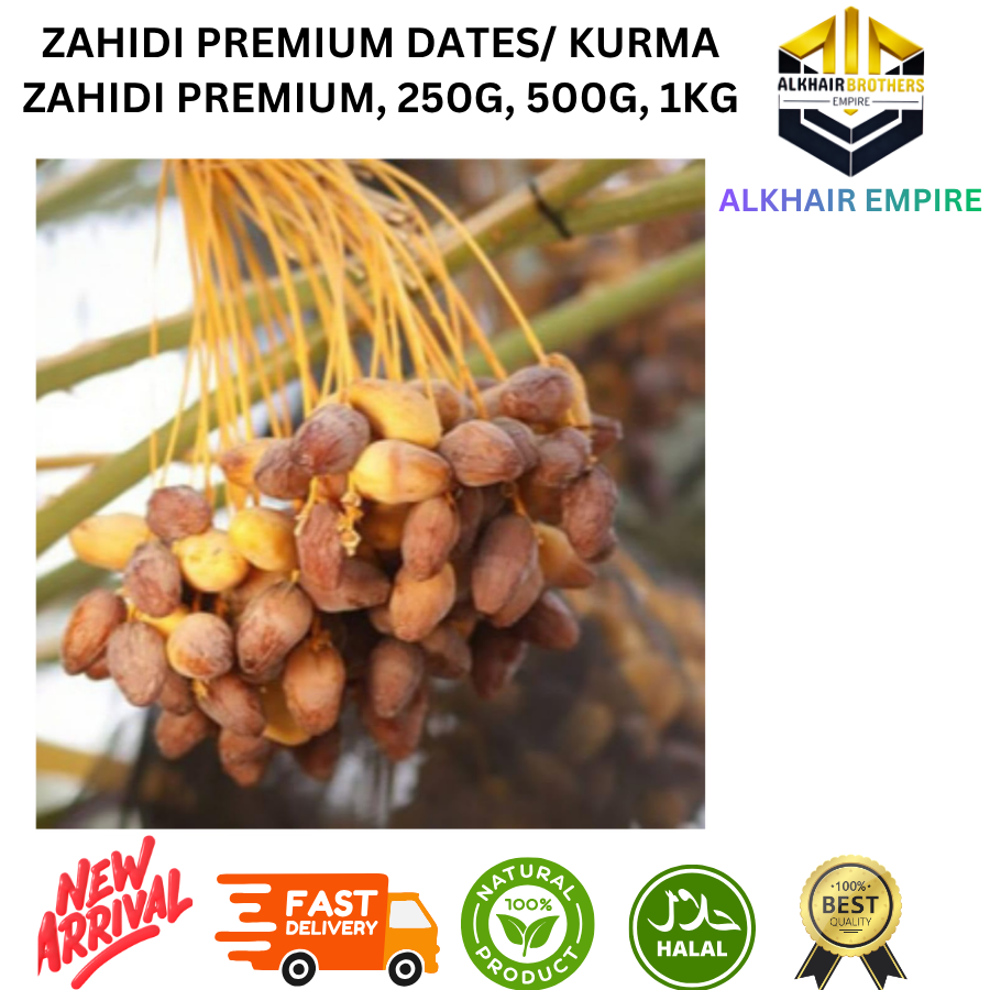 Premium Zahedi Dates, 250g, 500g, 1kg, Halal, Natural, New Arrival, Fast Delivery
