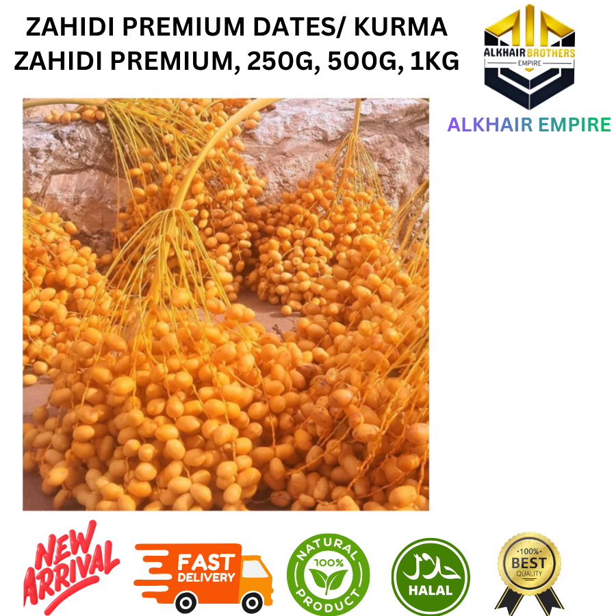 Premium Zahedi Dates, 250g, 500g, 1kg, Halal, Natural, New Arrival, Fast Delivery