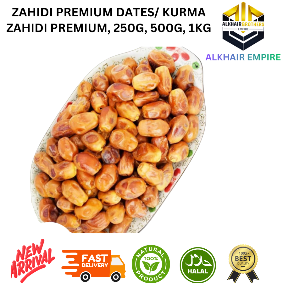 Premium Zahedi Dates, 250g, 500g, 1kg, Halal, Natural, New Arrival, Fast Delivery
