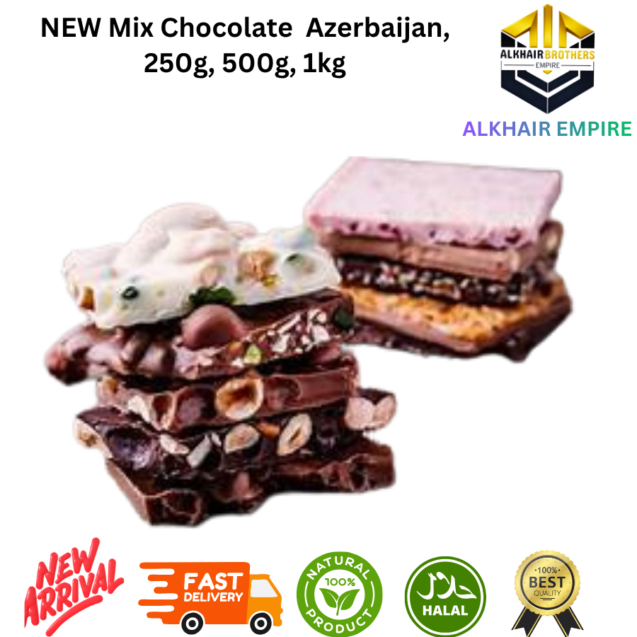 NEW Mix Chocolate Azerbaijan 100g 200g 400g 600g 1kg Sweet with strawberry hazelnut orange milk filling coconut pieces peanut & raisin peanut & rice crisps chocolate mousse flavor MILKOF BELMONTE