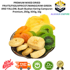 Premium Mixed Dried Fruits: Apricot, Mango, Green and Yellow Kiwi , 250g, 500g, 1kg
