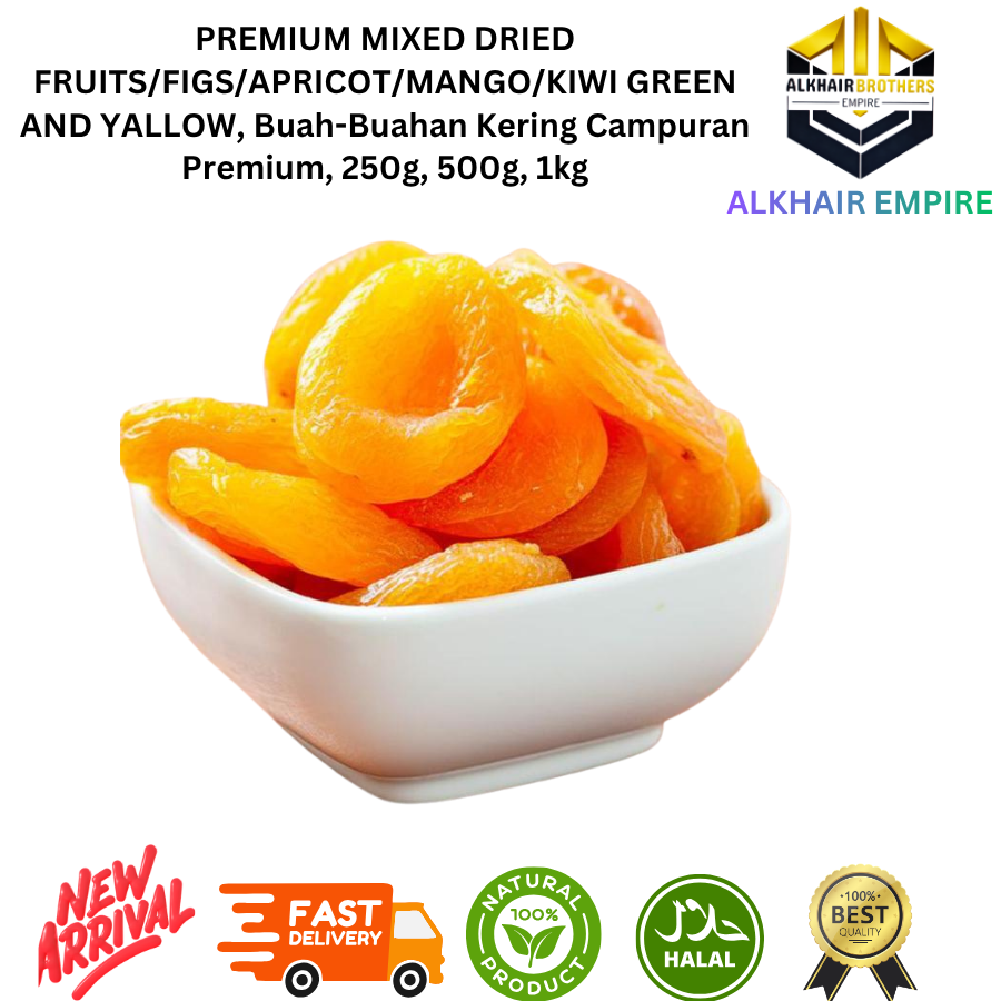 Premium Mixed Dried Fruits: Apricot, Mango, Green and Yellow Kiwi , 250g, 500g, 1kg