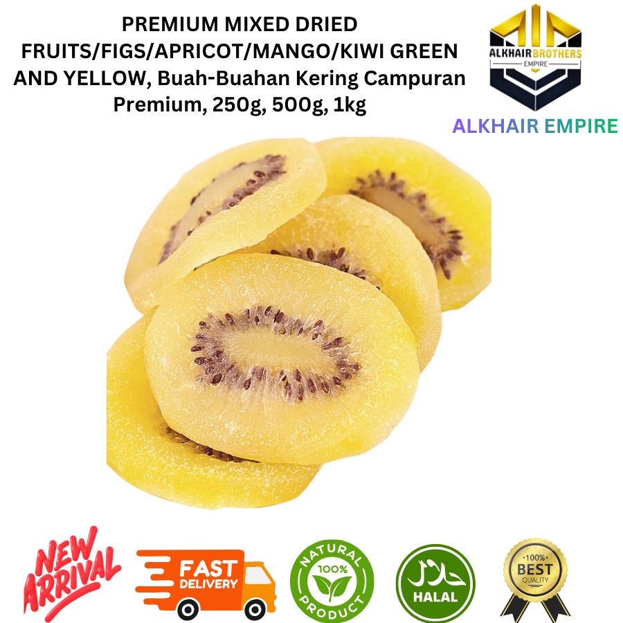 Premium Mixed Dried Fruits: Apricot, Mango, Green and Yellow Kiwi , 250g, 500g, 1kg